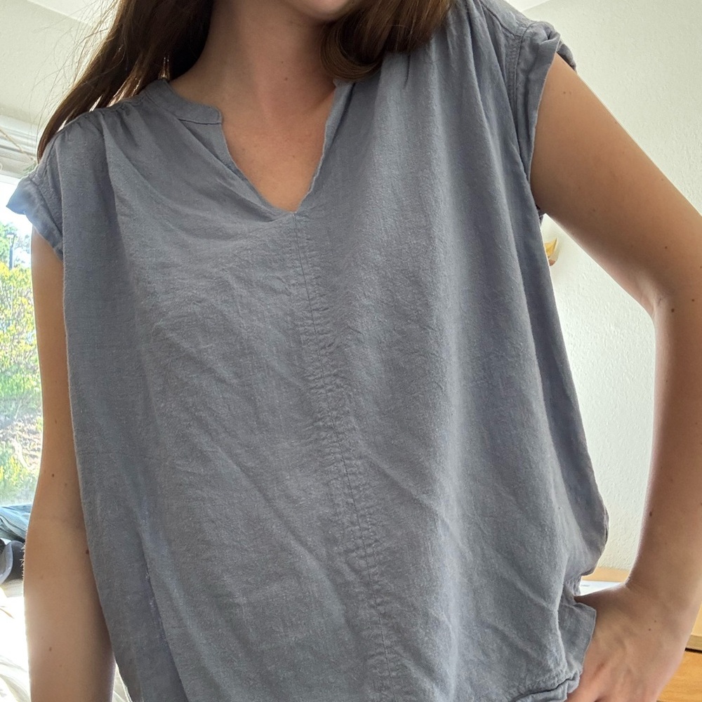 Splendid Slate Blue Short Sleeve Top